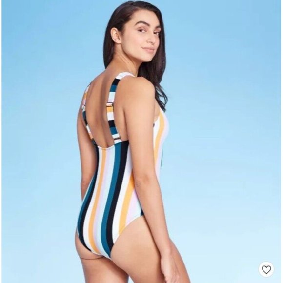 Kona Sol One Piece Swimsuit Size Small Womens Vertical Striped 238018914 - Picture 3 of 8